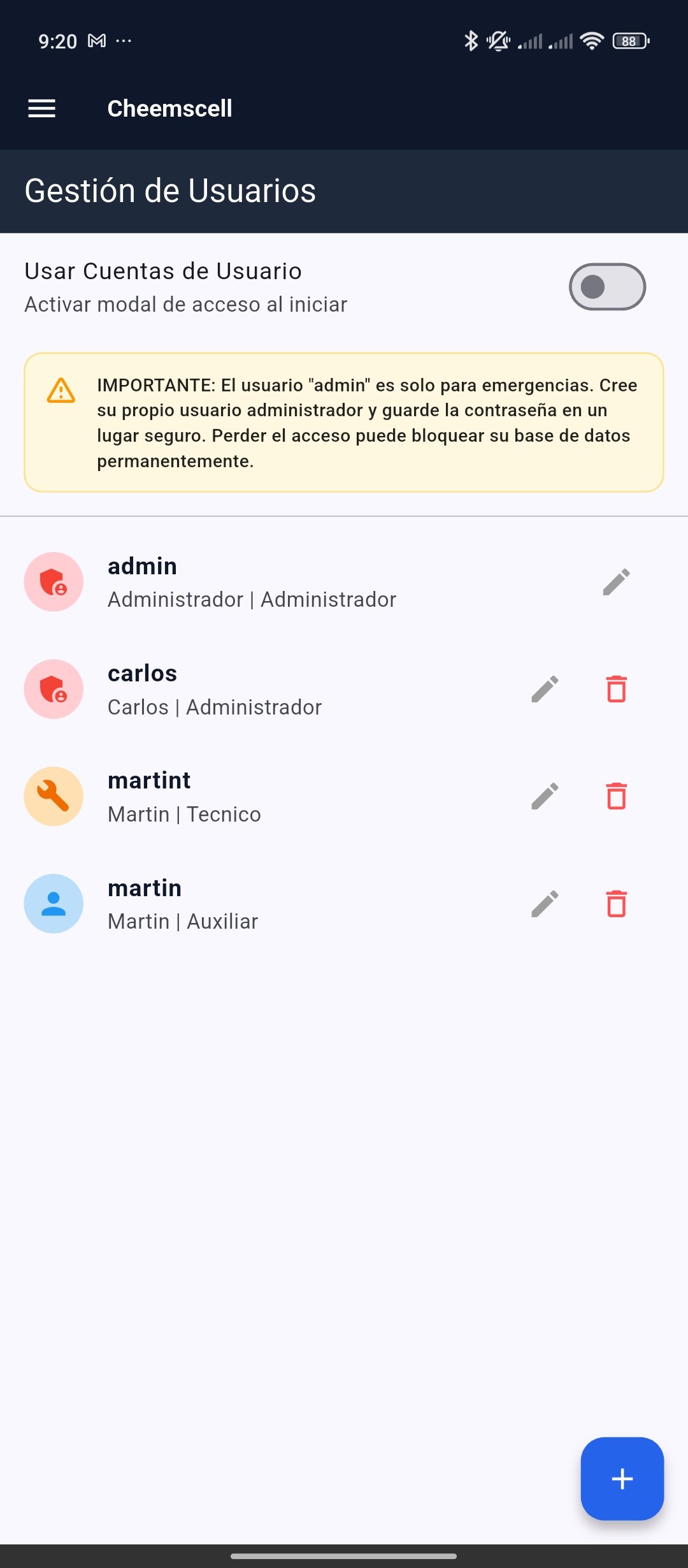 Gestión de Usuarios